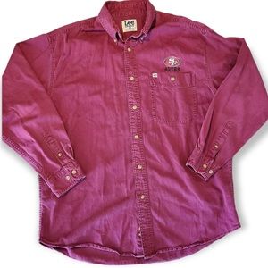 Vintage Lee Sports 49ers Button Down Shirt sz L. NINER GANG!FAITHFUL TO THE BAY!